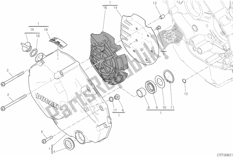 Todas as partes de Tampa Da Embreagem do Ducati Multistrada 1200 Enduro Thailand 2019